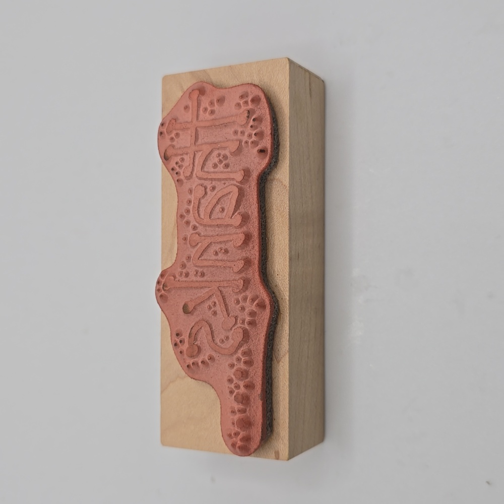 NWOT Wood and Rubber Stamp - Picture 2 of 5